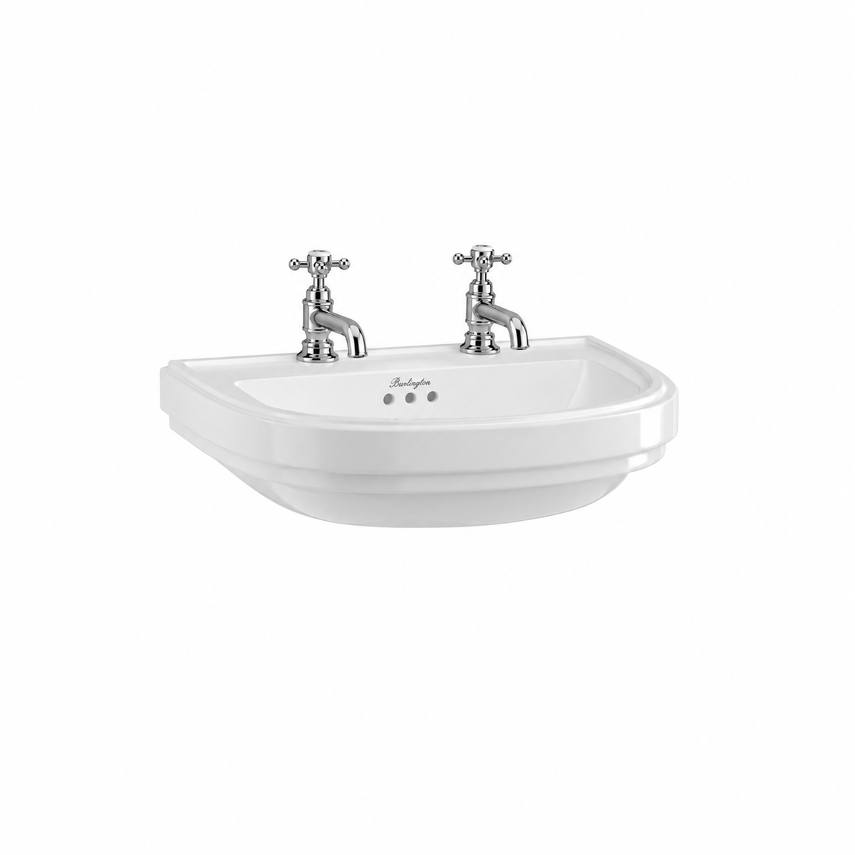 Tvättställ Burlington Riviera D-format 58 cm 2-håls