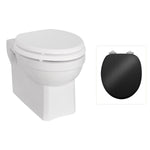 Vägghängd Toalettstol Burlington med soft close-sits, sits blank svart