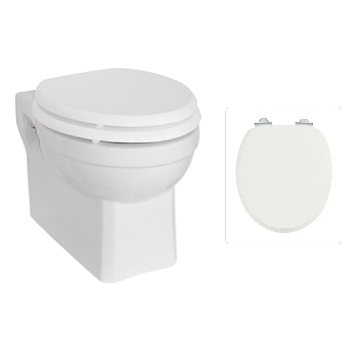 Vägghängd Toalettstol Burlington med soft close-sits, sits blank vit