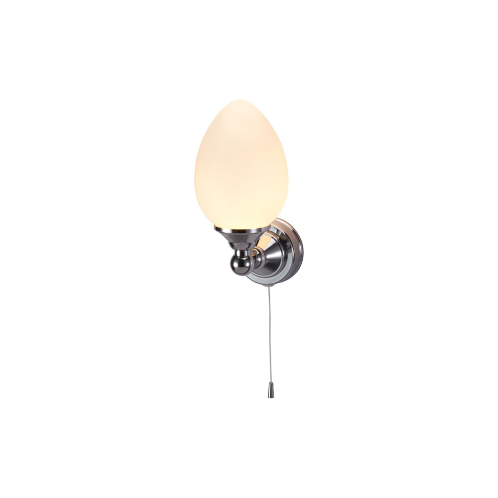 Vägglampa Burlington Edwardian med oval glaskupa Krom