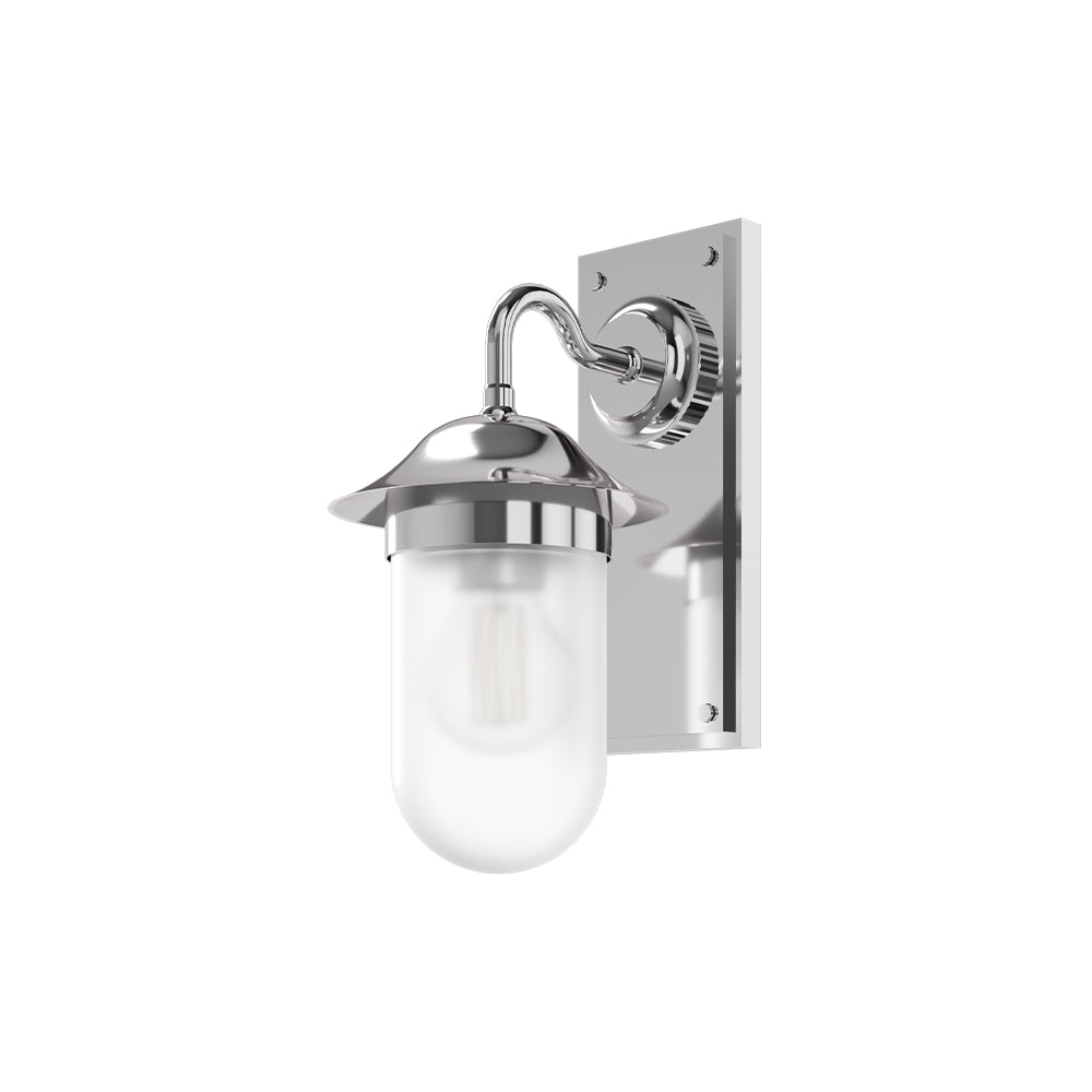 Vägglampa Burlington Guild med frostat glas Krom