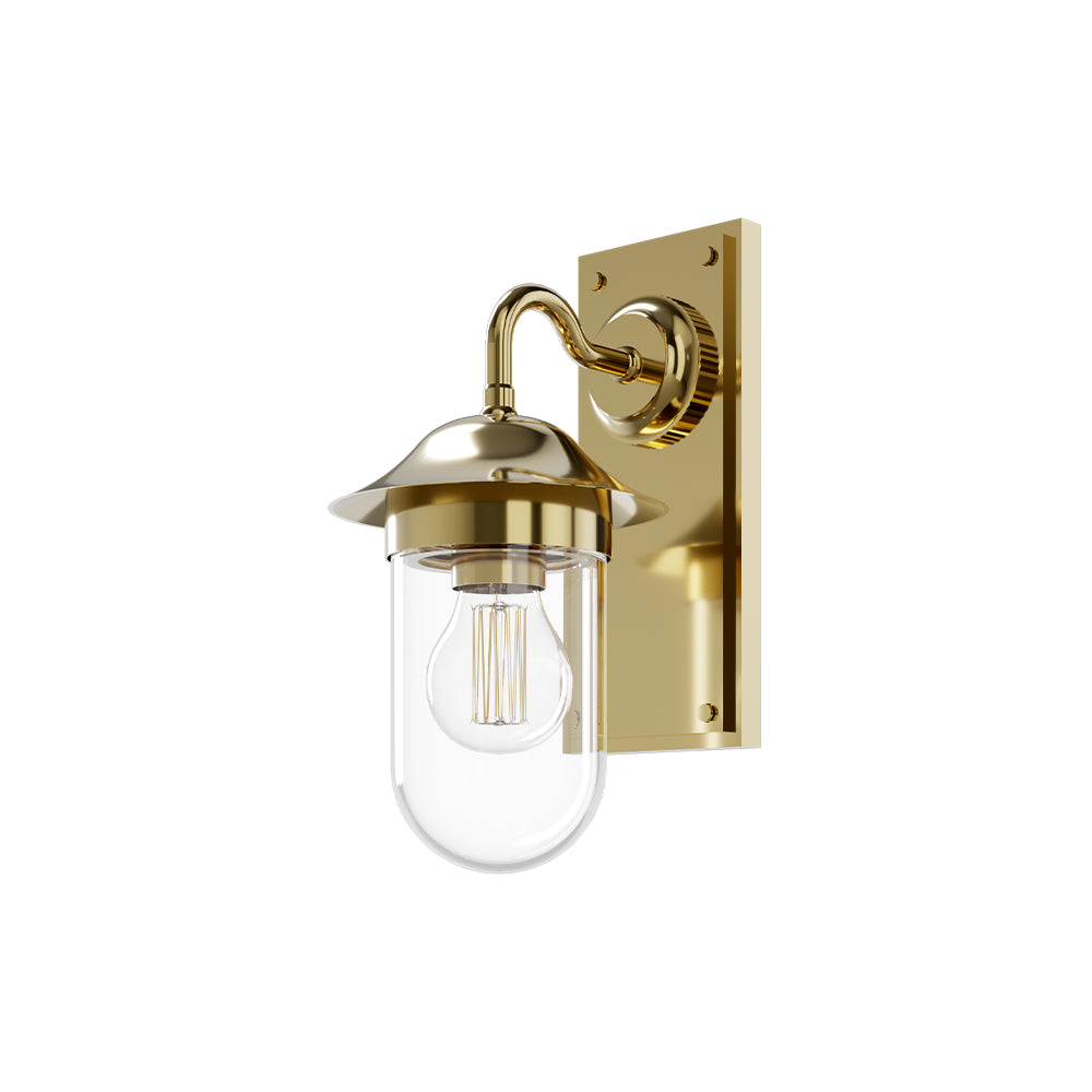 Vägglampa Burlington Guild med klart glas Guld