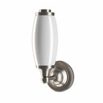 Vägglampa Burlington med frostad cylindrisk glaskupa och rund bas Borstad nickel