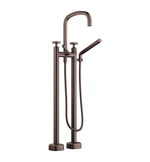 Dornbracht COYA fristående badkarsblandare tvåhål med kvadratiskt grepp Borstad Dark Bronze
