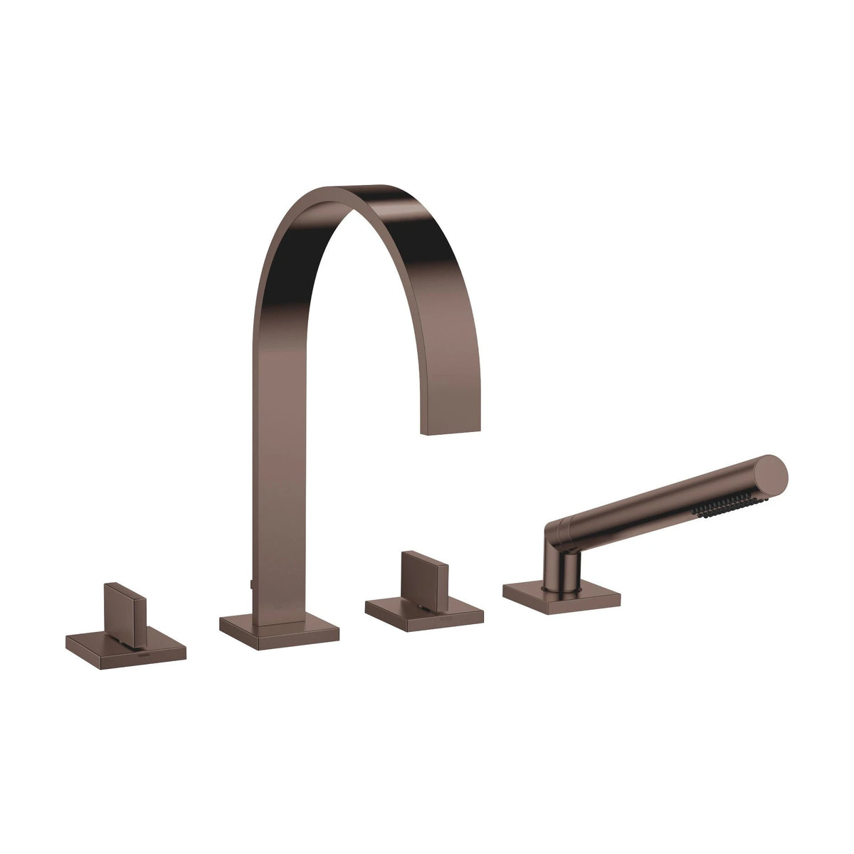 Badkarsblandare Dornbracht MEM fyrhål med handdusch Borstad Dark Bronze