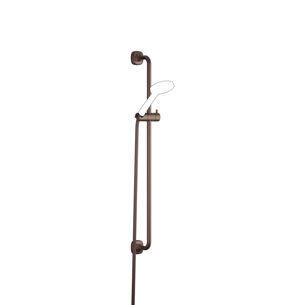 Duschset Dornbracht COYA Borstad Dark Bronze, duschstång med glidfäste och handdusch