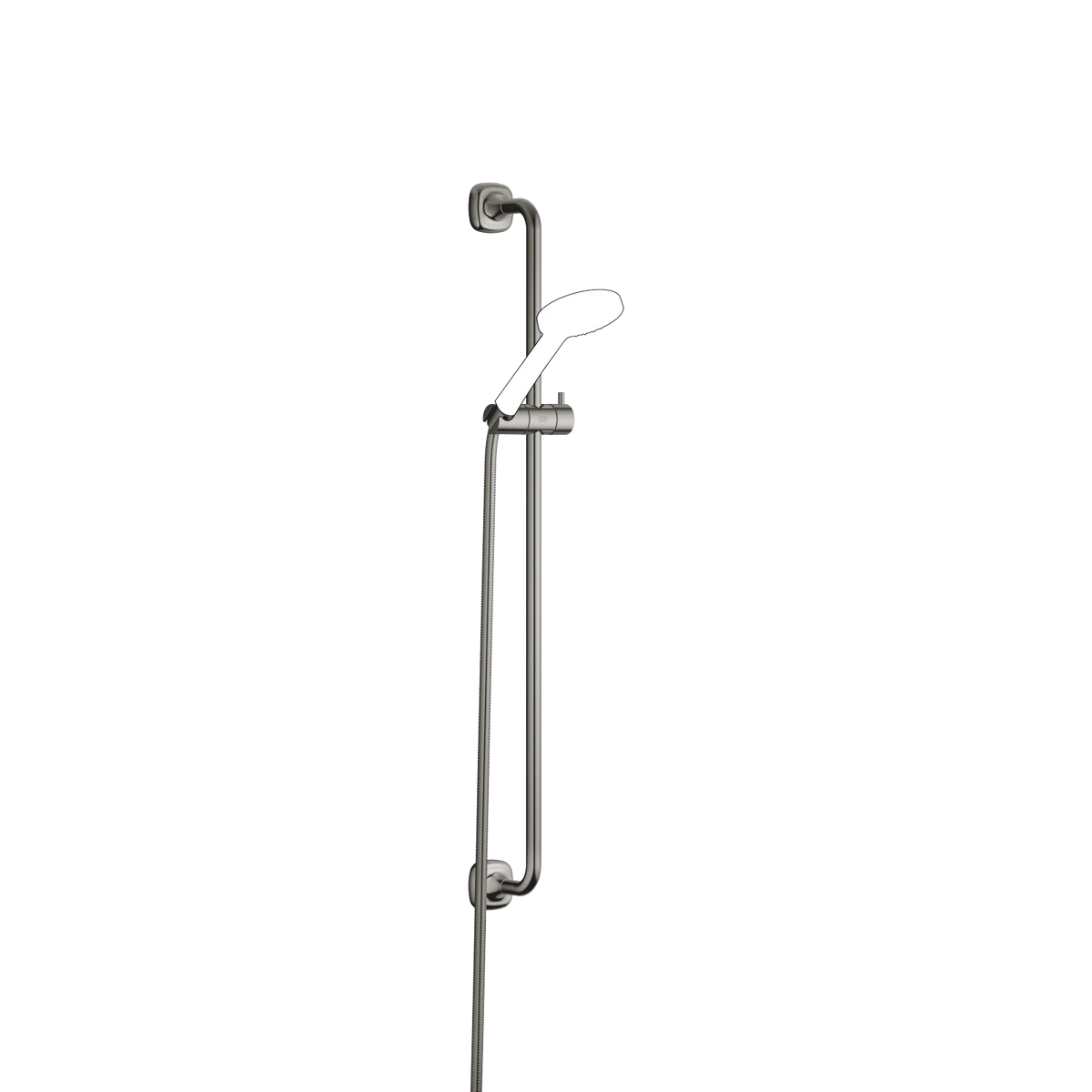 Duschset Dornbracht COYA Dark Chrome, duschstång med glidfäste och handdusch