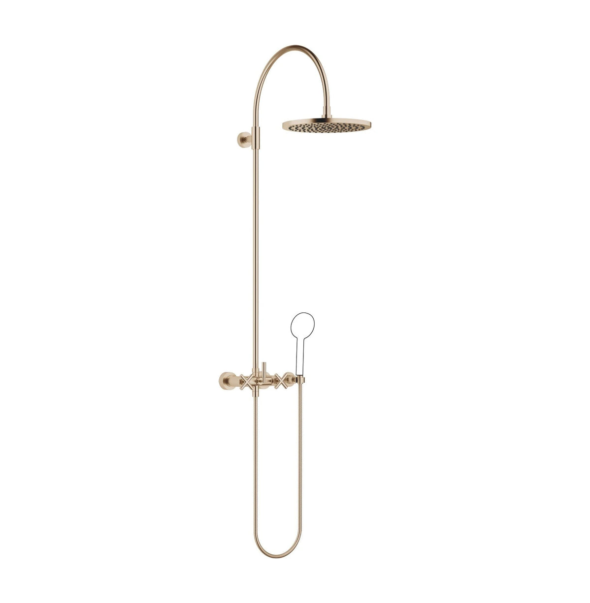 Dornbracht TARA duschstång med duschblandare 300 mm Borstad Champagne