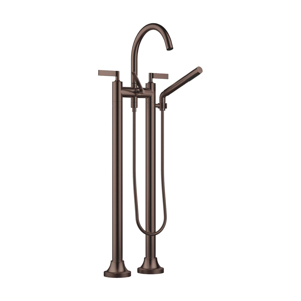 Fristående badkarsblandare Dornbracht VAIA tvåhål med spakgrepp Borstad Dark Bronze