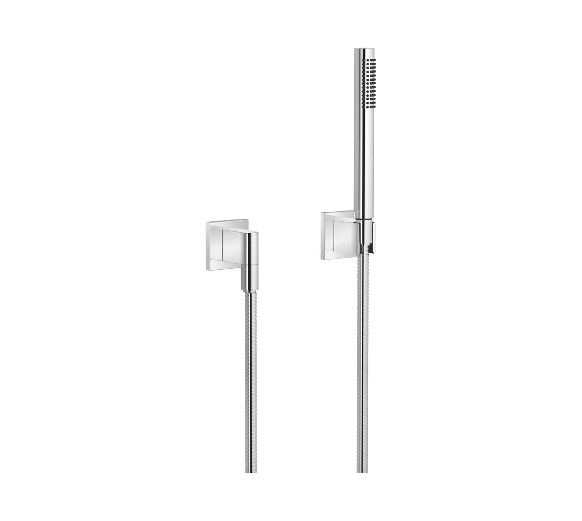 Handduschset Dornbracht med enstaka kantiga täckbrickor Krom