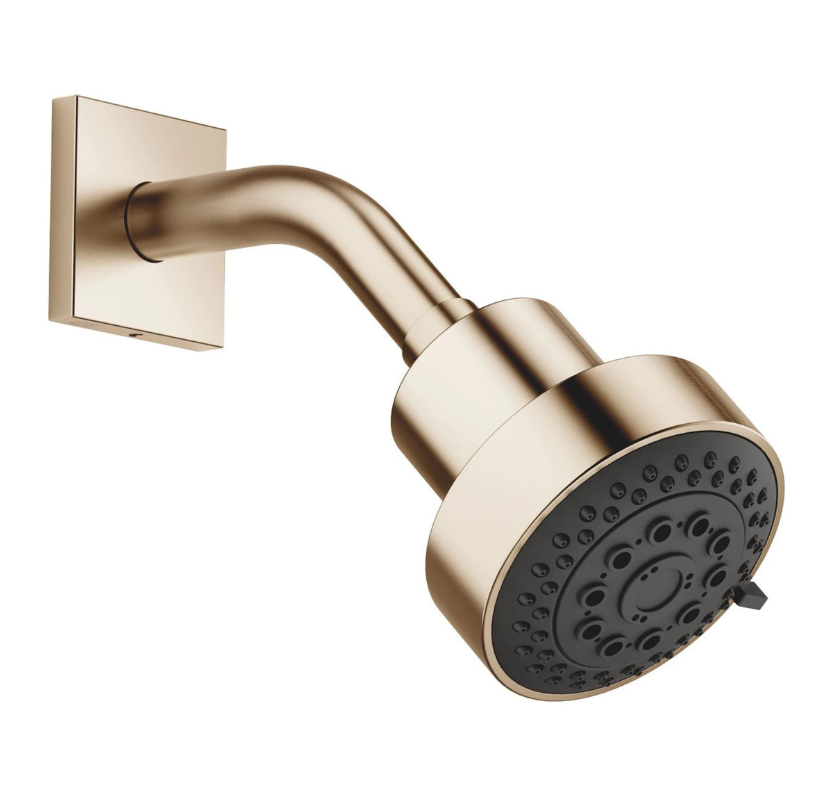 Huvuddusch Dornbracht Ø 92 mm kantig täckbricka Borstad Champagne