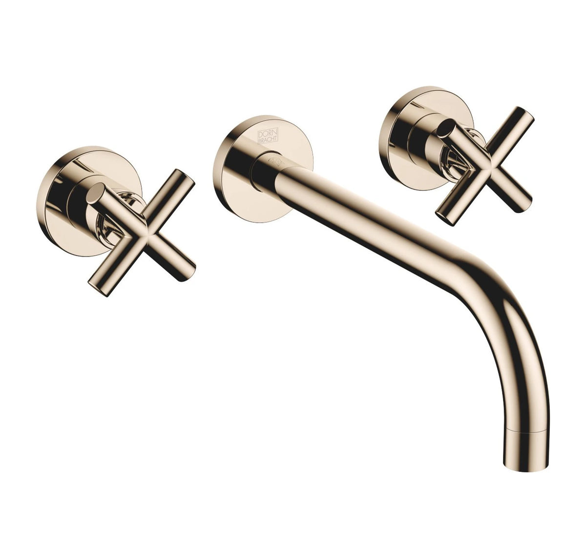 Inbyggd tvättställsblandare Dornbracht TARA 240 mm med kryssgrepp Champagne