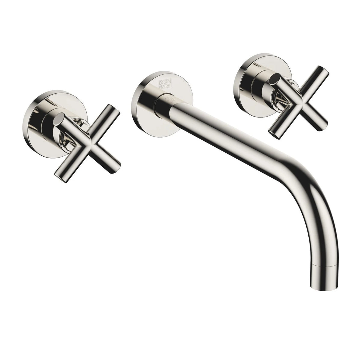 Inbyggd tvättställsblandare Dornbracht TARA 240 mm med kryssgrepp Platina