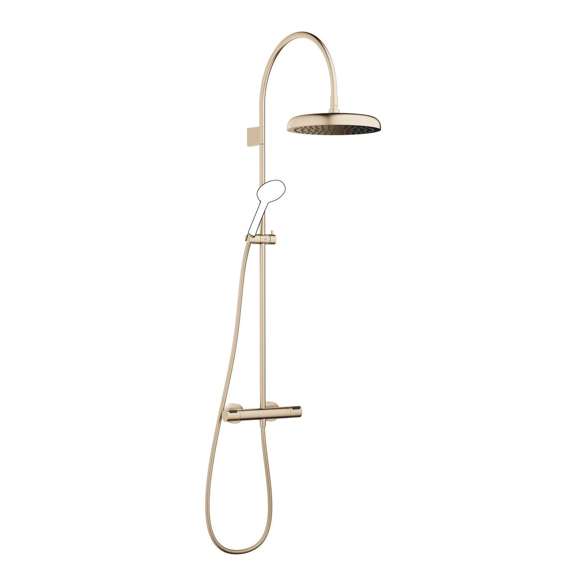 Dornbracht takdusch COYA med termostat 300 mm Borstad Champagne
