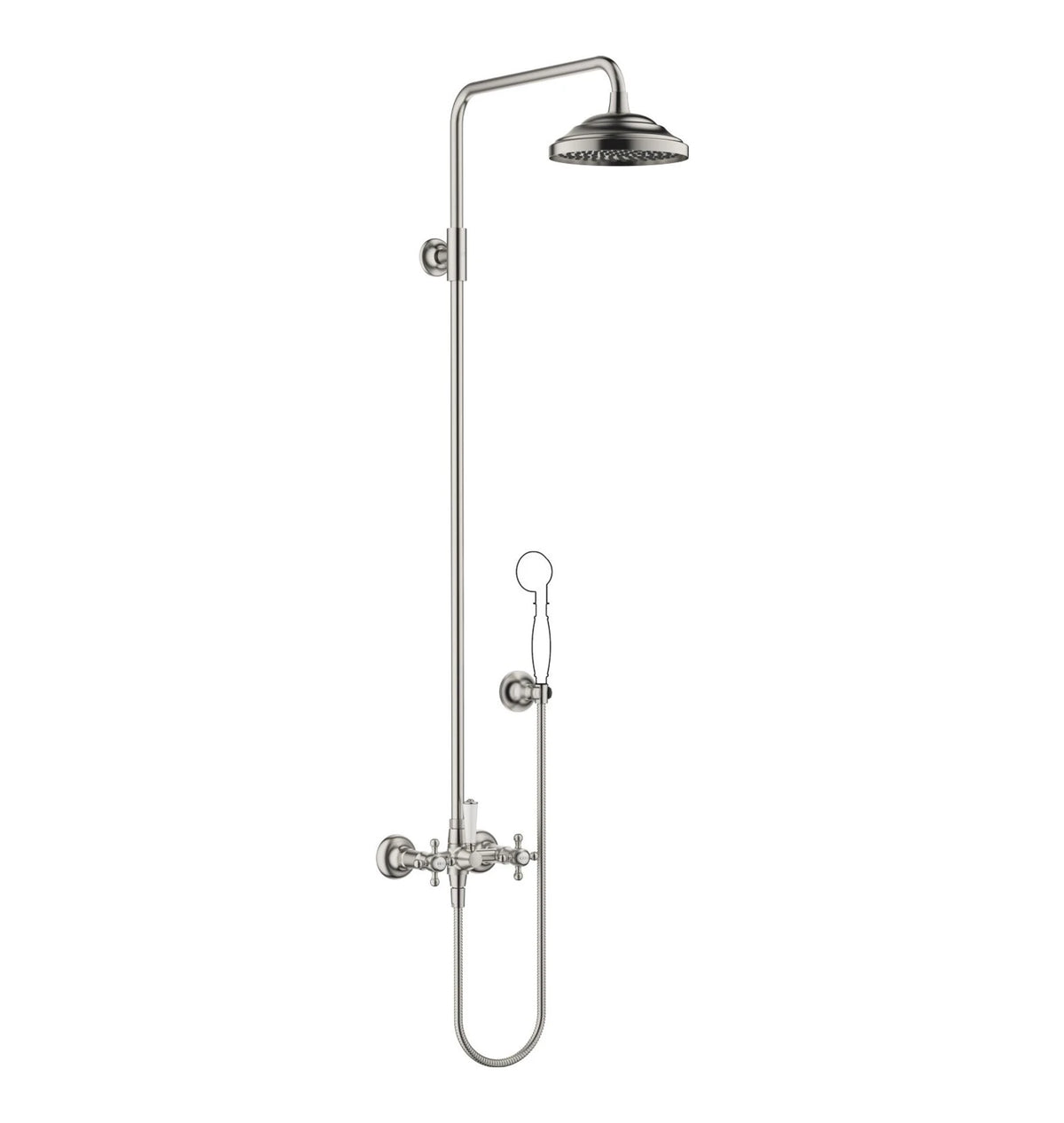 Dornbracht takdusch MADISON med blandare utan handdusch 200 mm Borstad Platina
