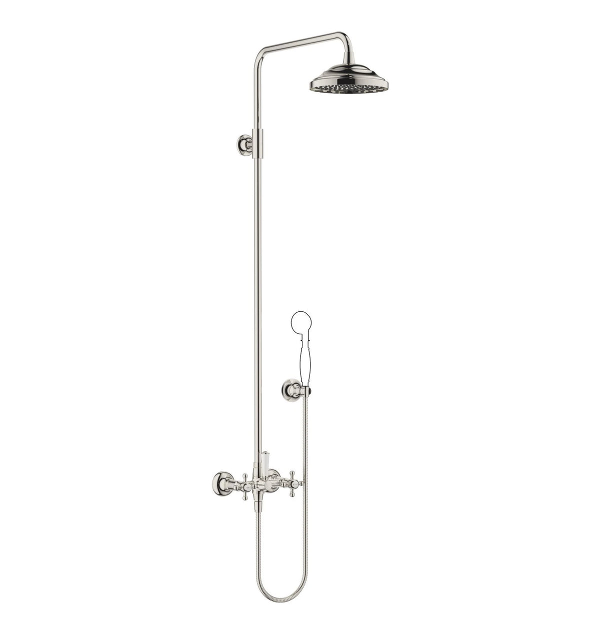 Dornbracht takdusch MADISON med blandare 200 mm Platina