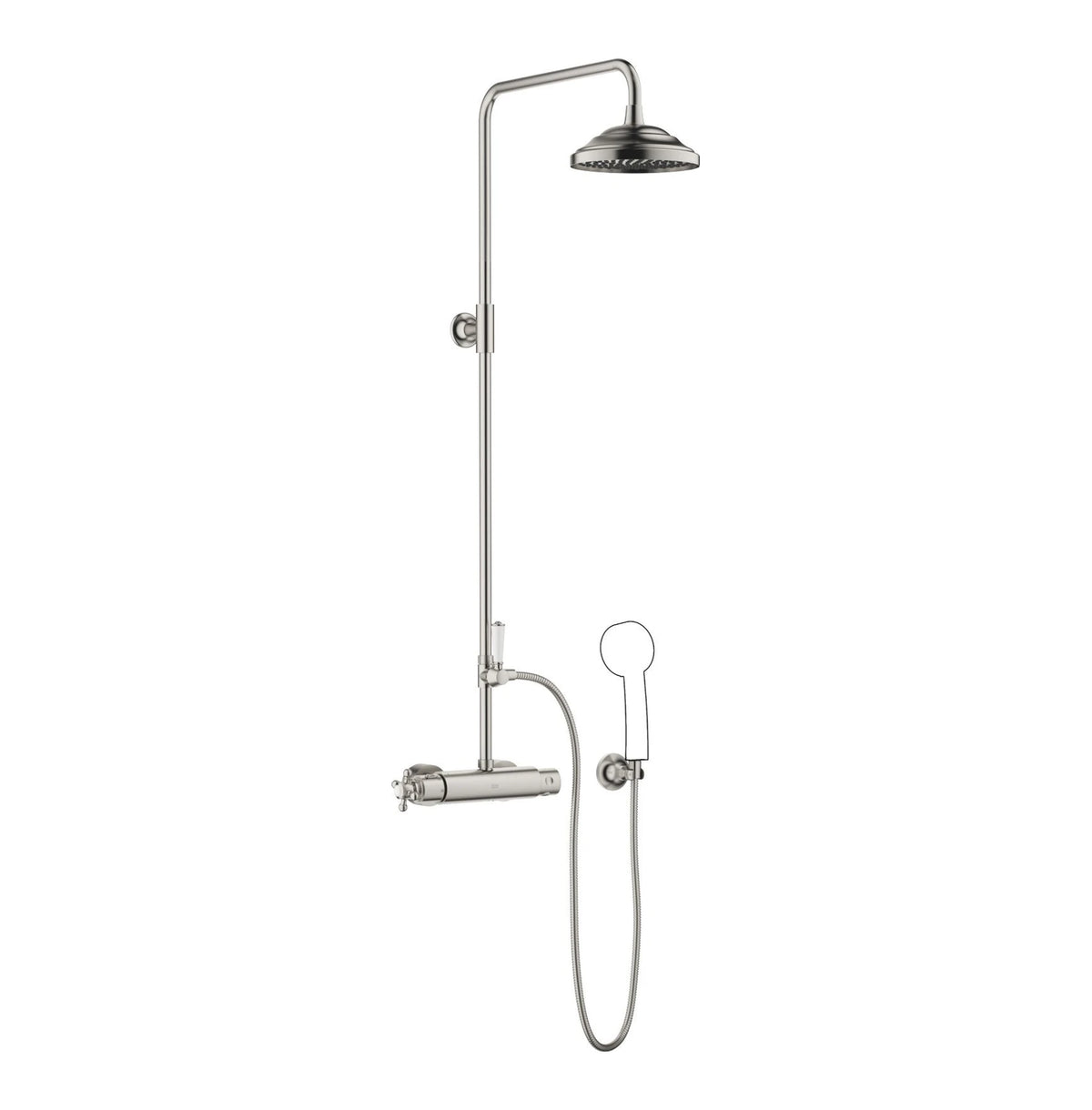Dornbracht takdusch MADISON med termostat 200 mm Borstad Platina