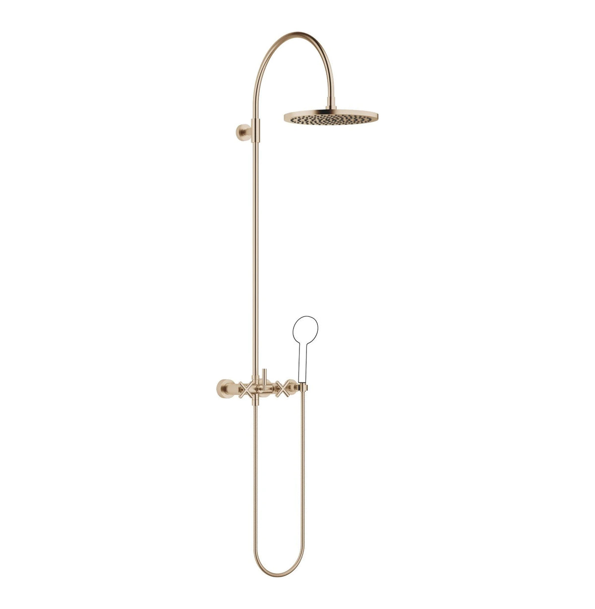 Dornbracht takdusch TARA med blandare 300 mm Borstad Champagne