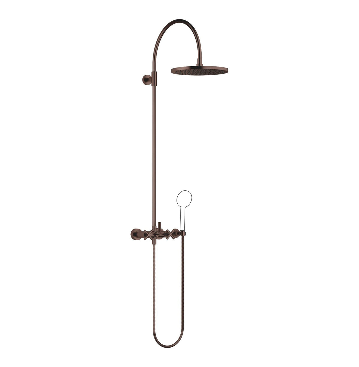 Dornbracht takdusch TARA med blandare 300 mm Borstad Dark Bronze