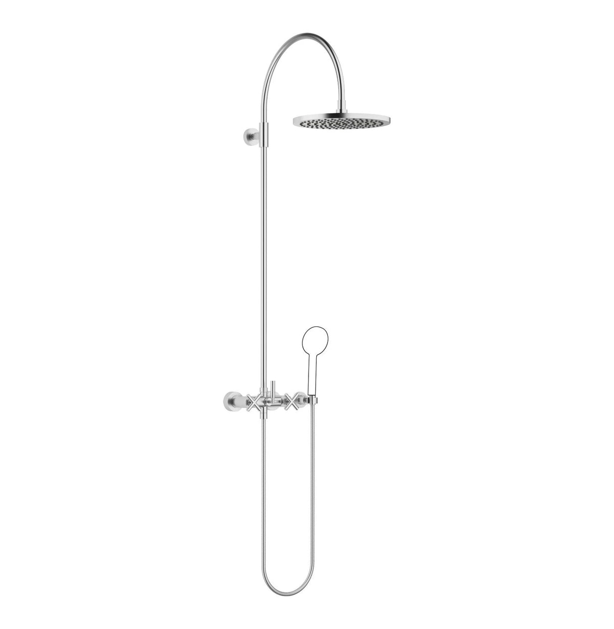 Dornbracht takdusch TARA med blandare 300 mm Borstad Krom
