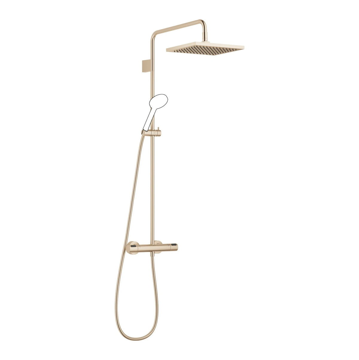Dornbracht takdusch med termostat utan handdusch FlowReduce 300 x 240 mm Borstad Champagne