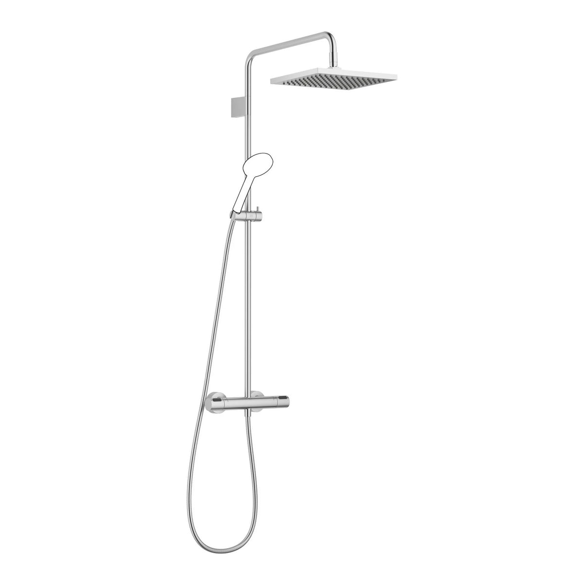 Dornbracht takdusch med termostat utan handdusch FlowReduce 300 x 240 mm Borstad Krom