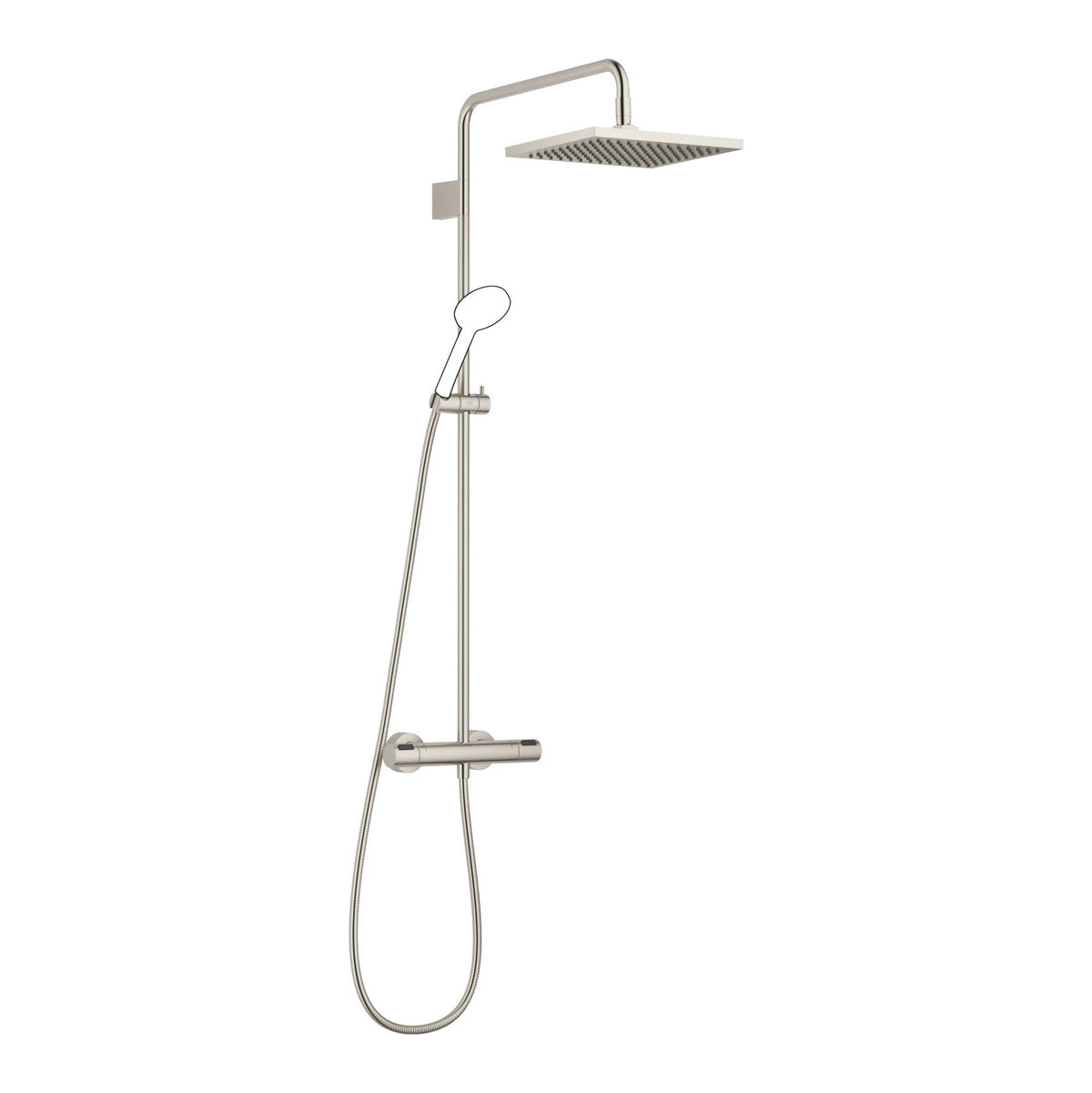 Dornbracht takdusch med termostat utan handdusch FlowReduce 300 x 240 mm Borstad Platina