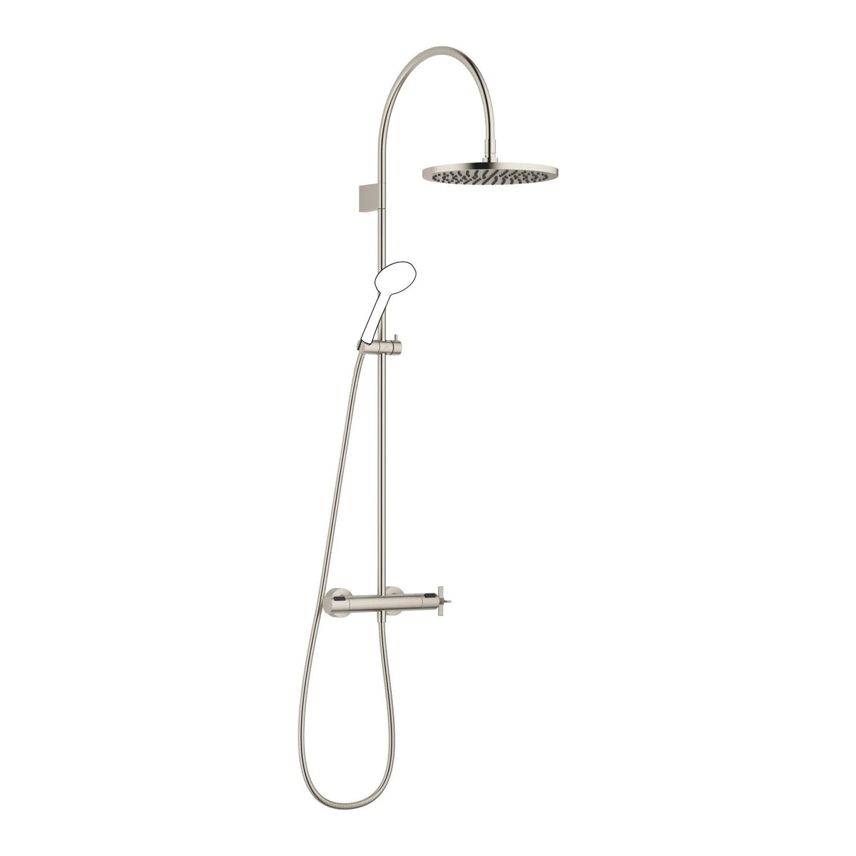 Dornbracht takdusch VAIA med termostat utan handdusch 300 mm Borstad Platina