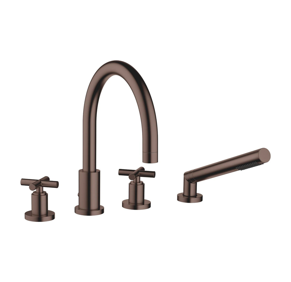 Dornbracht TARA fyrhål kryssgrepp Borstad Dark Bronze badkarsblandare