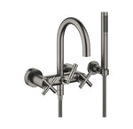 Dornbracht TARA väggmonterad kryssgrepp Borstad Dark Platinum badkarsblandare