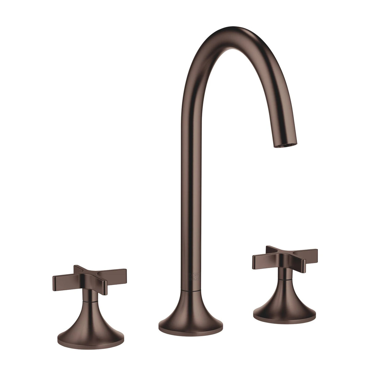 Trehålsblandare Dornbracht VAIA till tvättfat med hög pip och kryssgrepp Borstad Dark Bronze