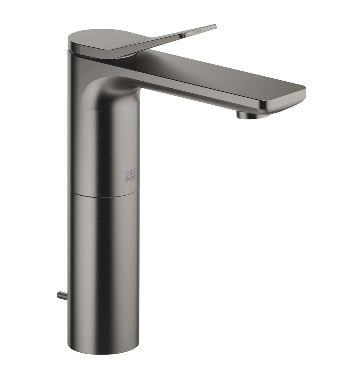 Tvättställsblandare Dornbracht LISSÉ med högre bas och lyftventil 130 mm Borstad Dark Platinum