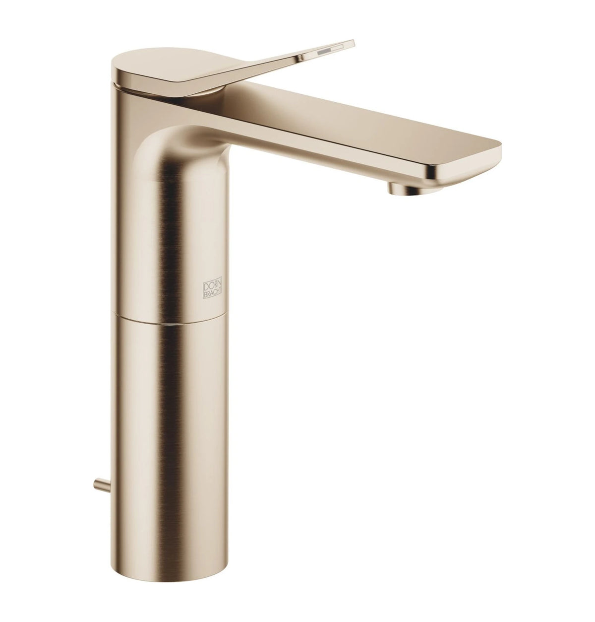 Tvättställsblandare Dornbracht LISSÉ med högre bas och lyftventil 130 mm Borstad Light Gold