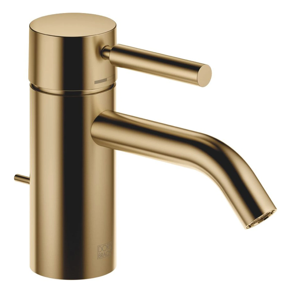 Tvättställsblandare Dornbracht META med lyftventil och fast pip 125 mm Borstad Dark Brass