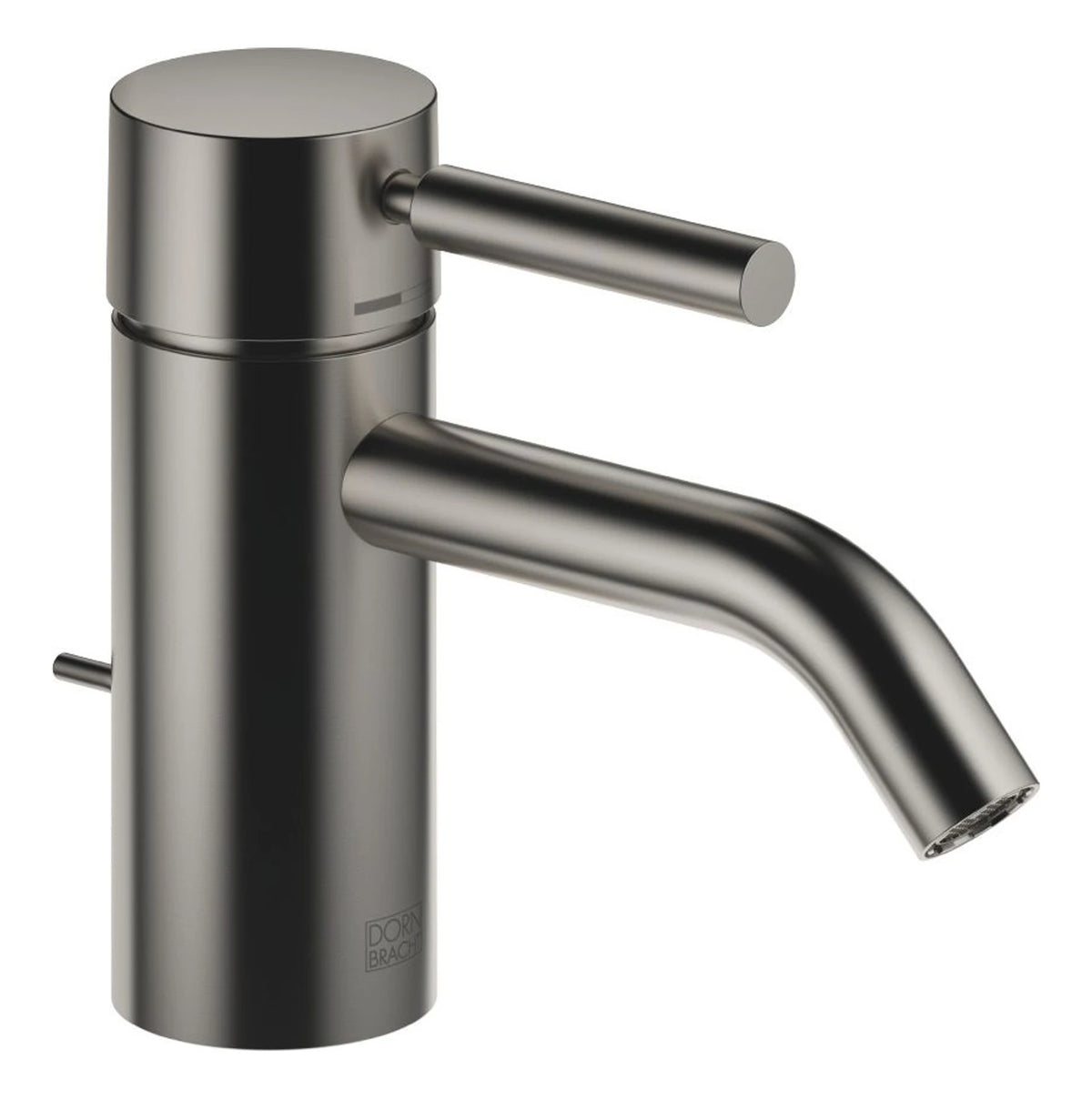 Tvättställsblandare Dornbracht META med lyftventil och fast pip 125 mm Borstad Dark Platinum