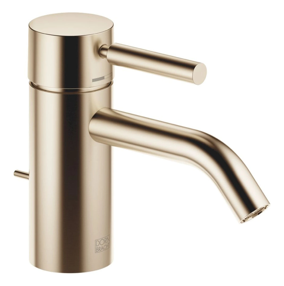 Tvättställsblandare Dornbracht META med lyftventil och fast pip 125 mm Borstad Light Gold