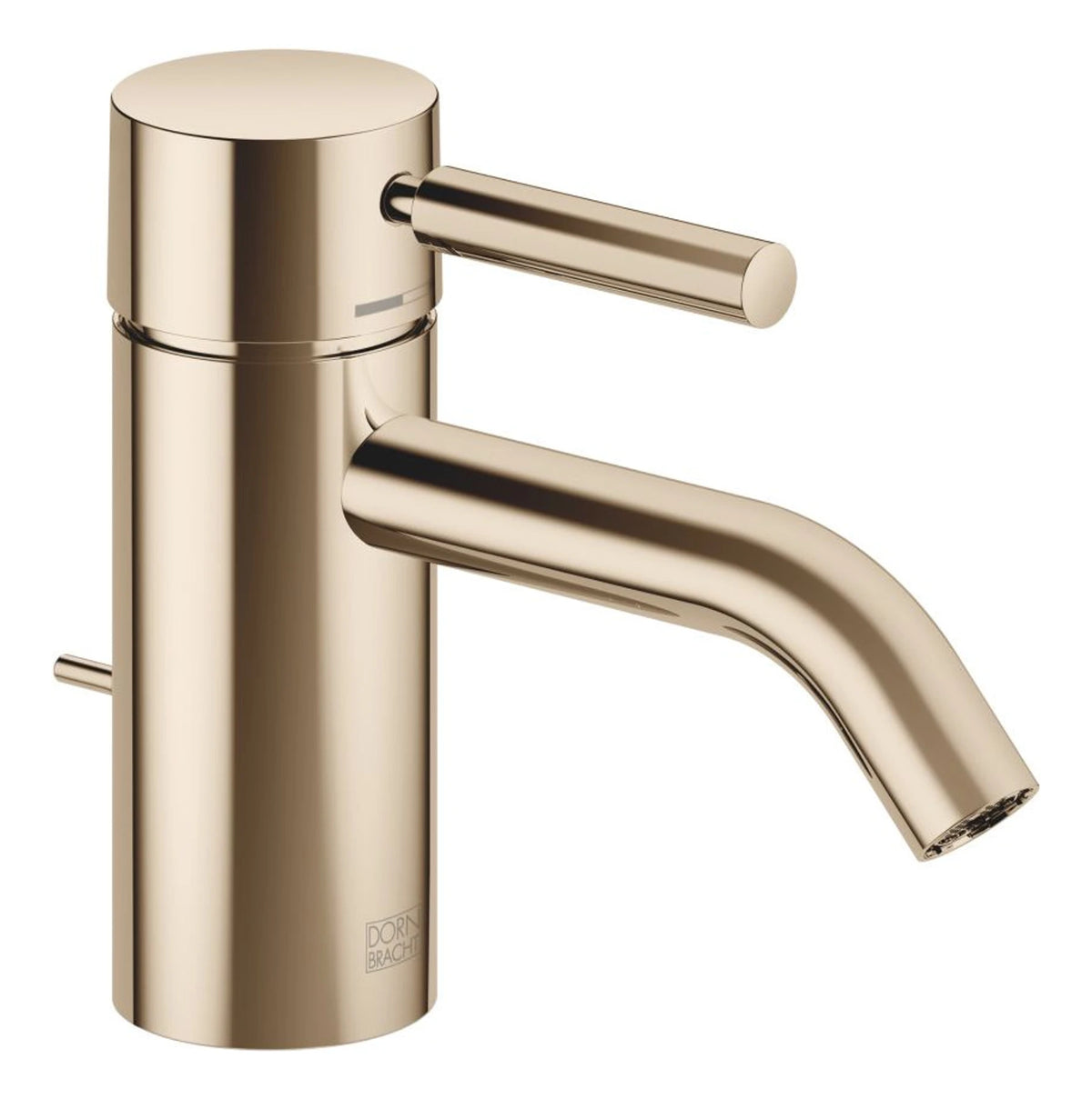 Tvättställsblandare Dornbracht META med lyftventil och fast pip 125 mm Light Gold