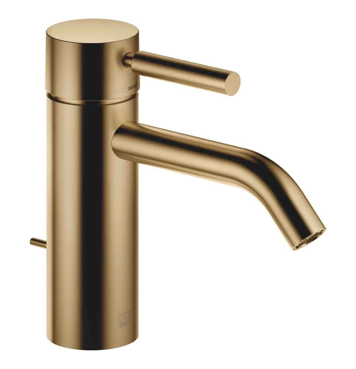 Tvättställsblandare Dornbracht META med lyftventil och fast pip 135 mm Borstad Dark Brass
