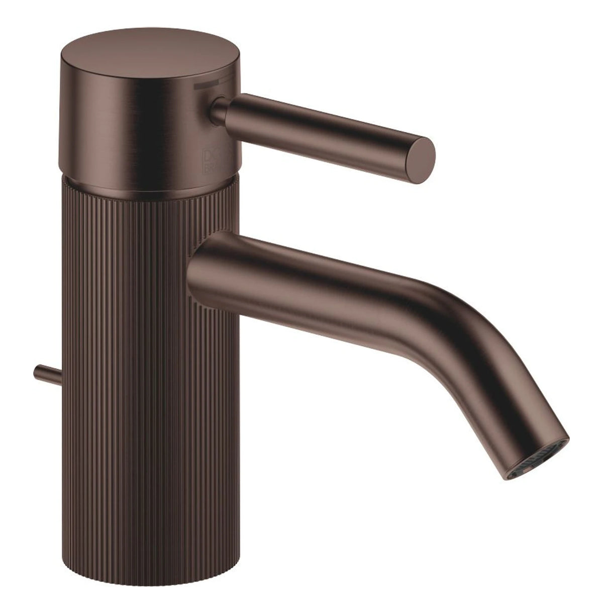 Tvättställsblandare Dornbracht META med lyftventil och linjär struktur Borstad Dark Bronze