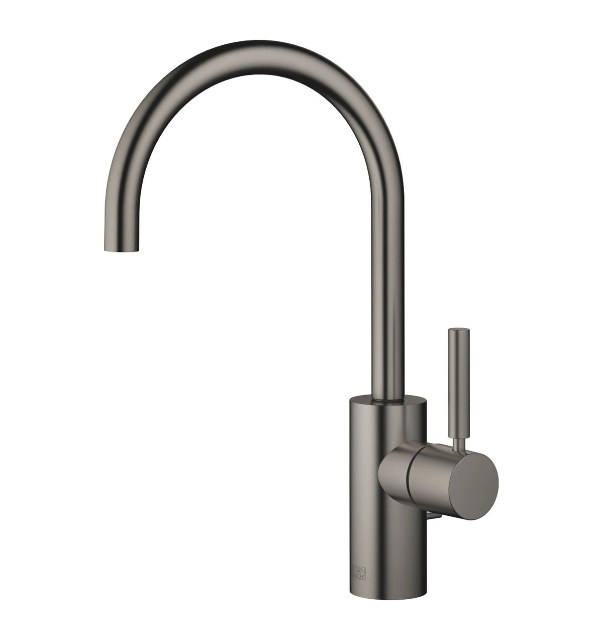 Tvättställsblandare Dornbracht META med lyftventil och svängbar pip 165 mm, pipböjning 180° Borstad Dark Platinum