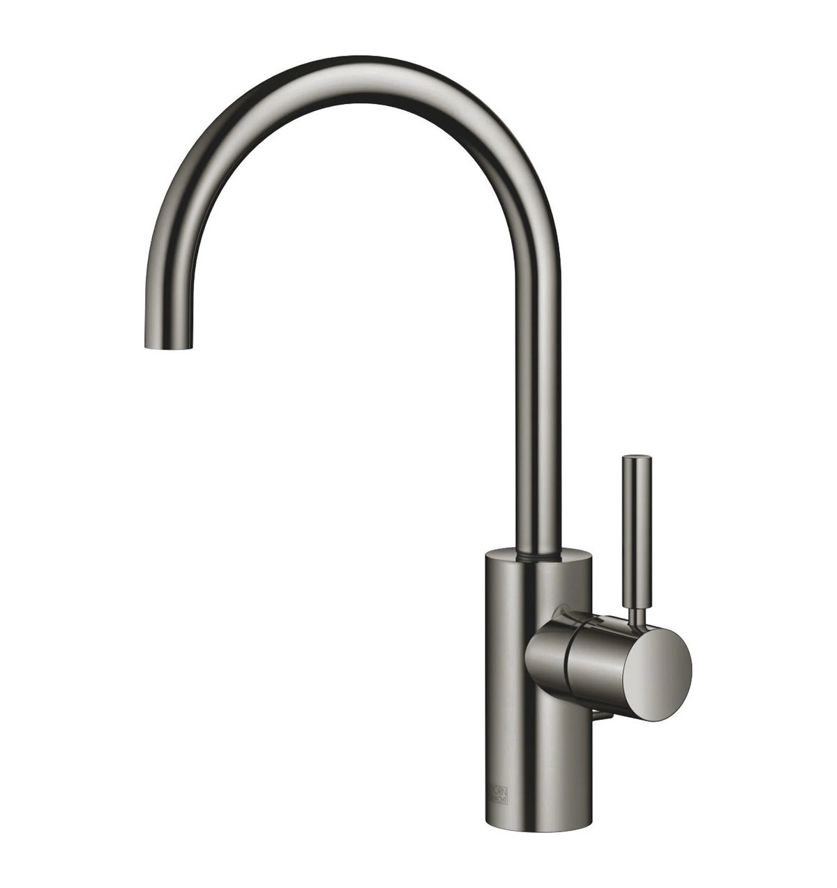 Tvättställsblandare Dornbracht META med lyftventil och svängbar pip 165 mm, pipböjning 180° Dark Chrome