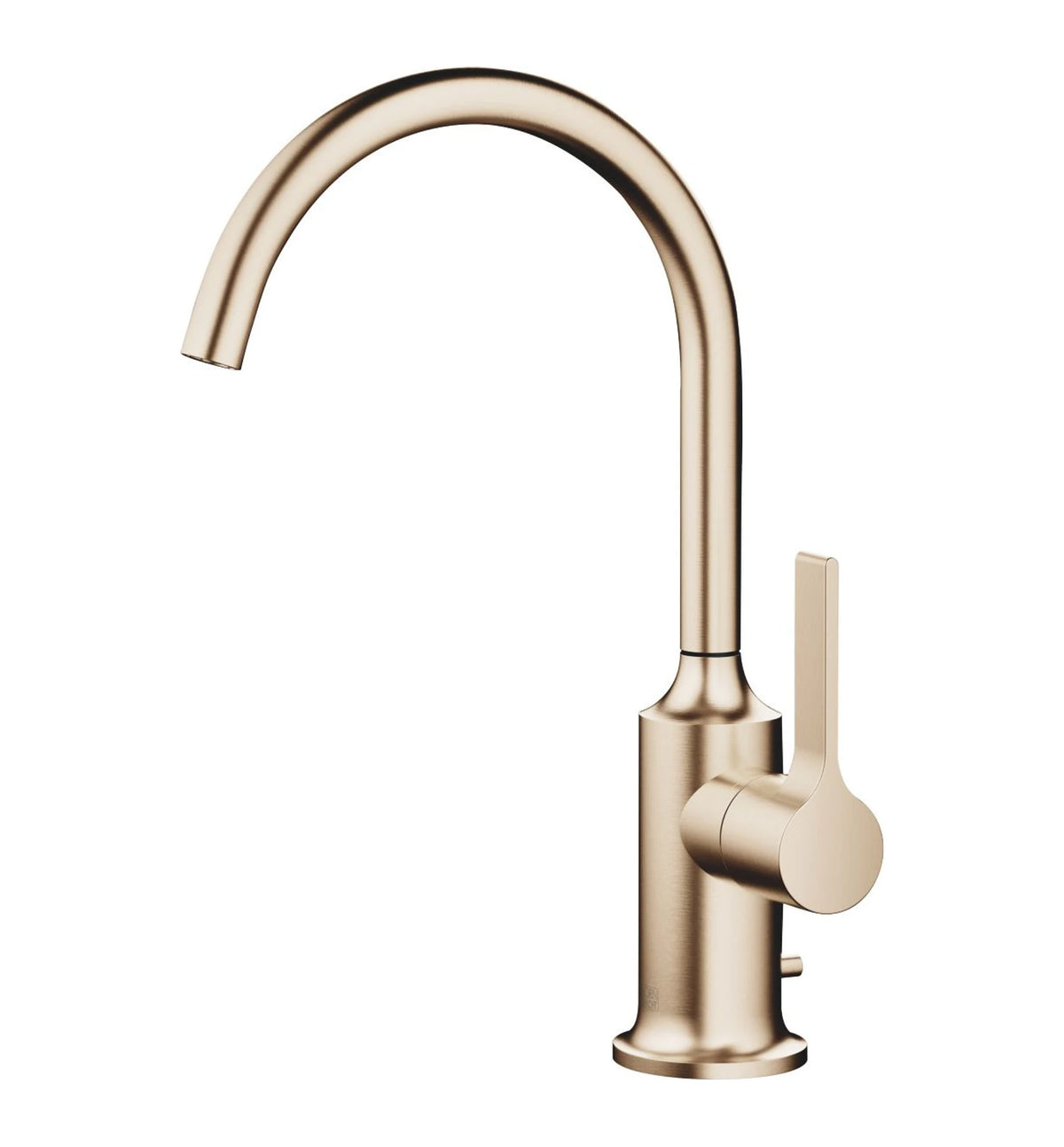 Tvättställsblandare Dornbracht VAIA med spakgrepp, lyftventil och svängbar pip 167 mm Borstad Champagne