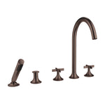 Dornbracht VAIA femhål kryssgrepp Borstad Dark Bronze badkarsblandare