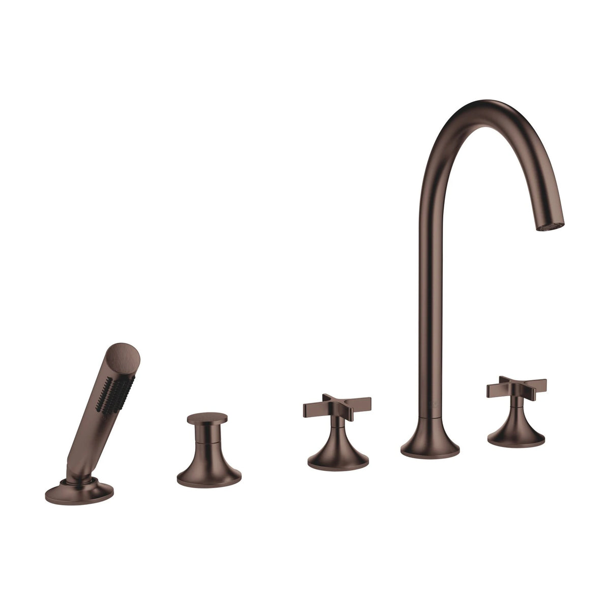 Dornbracht VAIA femhål kryssgrepp Borstad Dark Bronze badkarsblandare