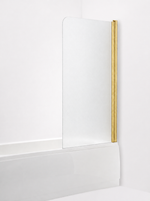 Badkarsvägg Duschbyggarna Bad Modell 23 Svängbar, 700x1500, högerhängd, Guldoptik, Isglas