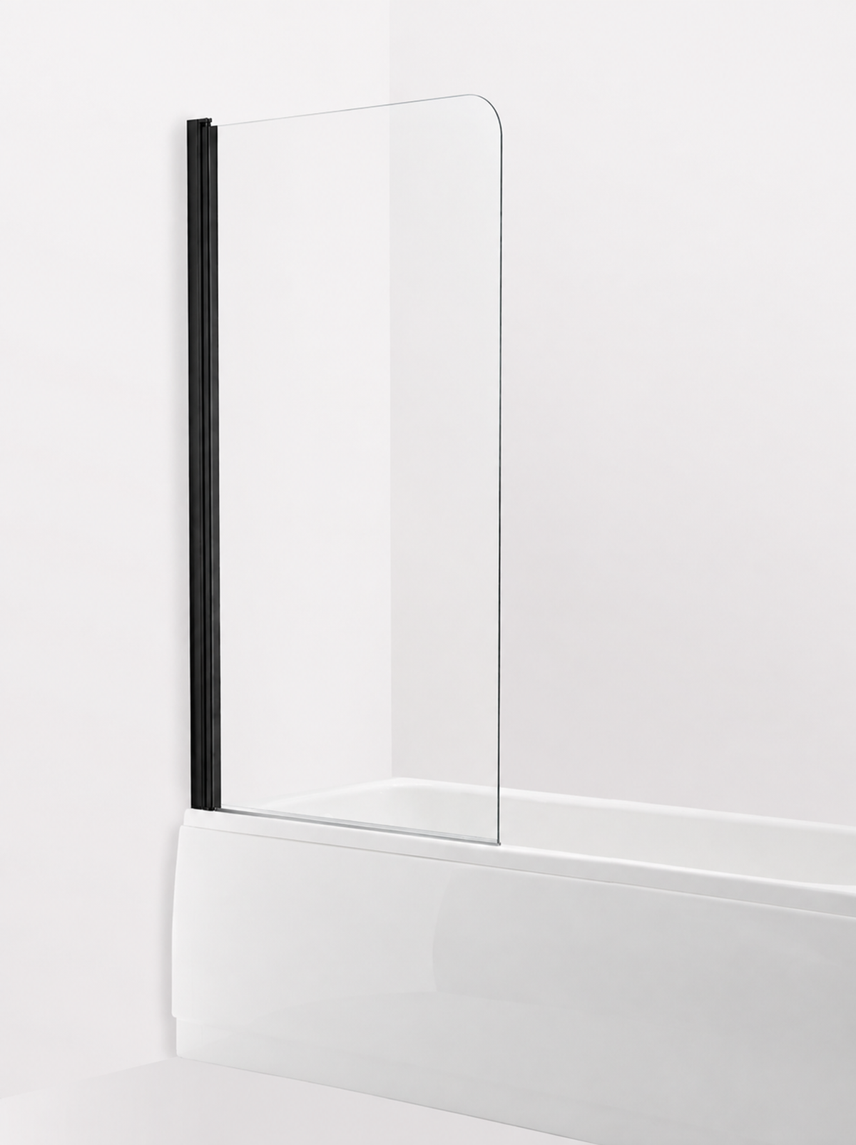 Badkarsvägg Duschbyggarna Bad Modell 23 Svängbar, 700x1500, vänsterhängd, Svart matt, Klarglas