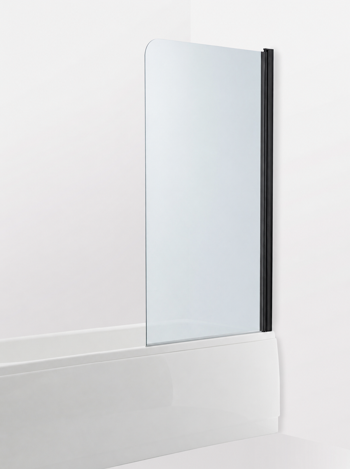 Badkarsvägg Duschbyggarna Bad Modell 23 Svängbar, 800x1500, högerhängd, Svart matt, Isglas