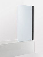 Badkarsvägg Duschbyggarna Bad Modell 23 Svängbar, 800x1500, högerhängd, Svart matt, Isglas