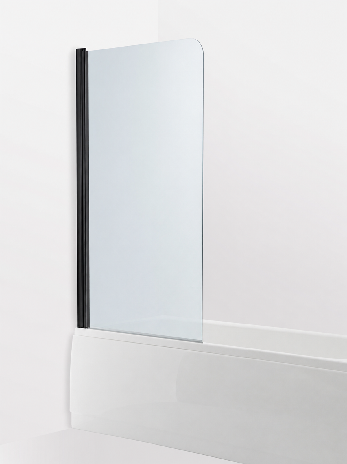 Badkarsvägg Duschbyggarna Bad Modell 23 Svängbar, 900x1500, vänsterhängd, Svart matt, Isglas