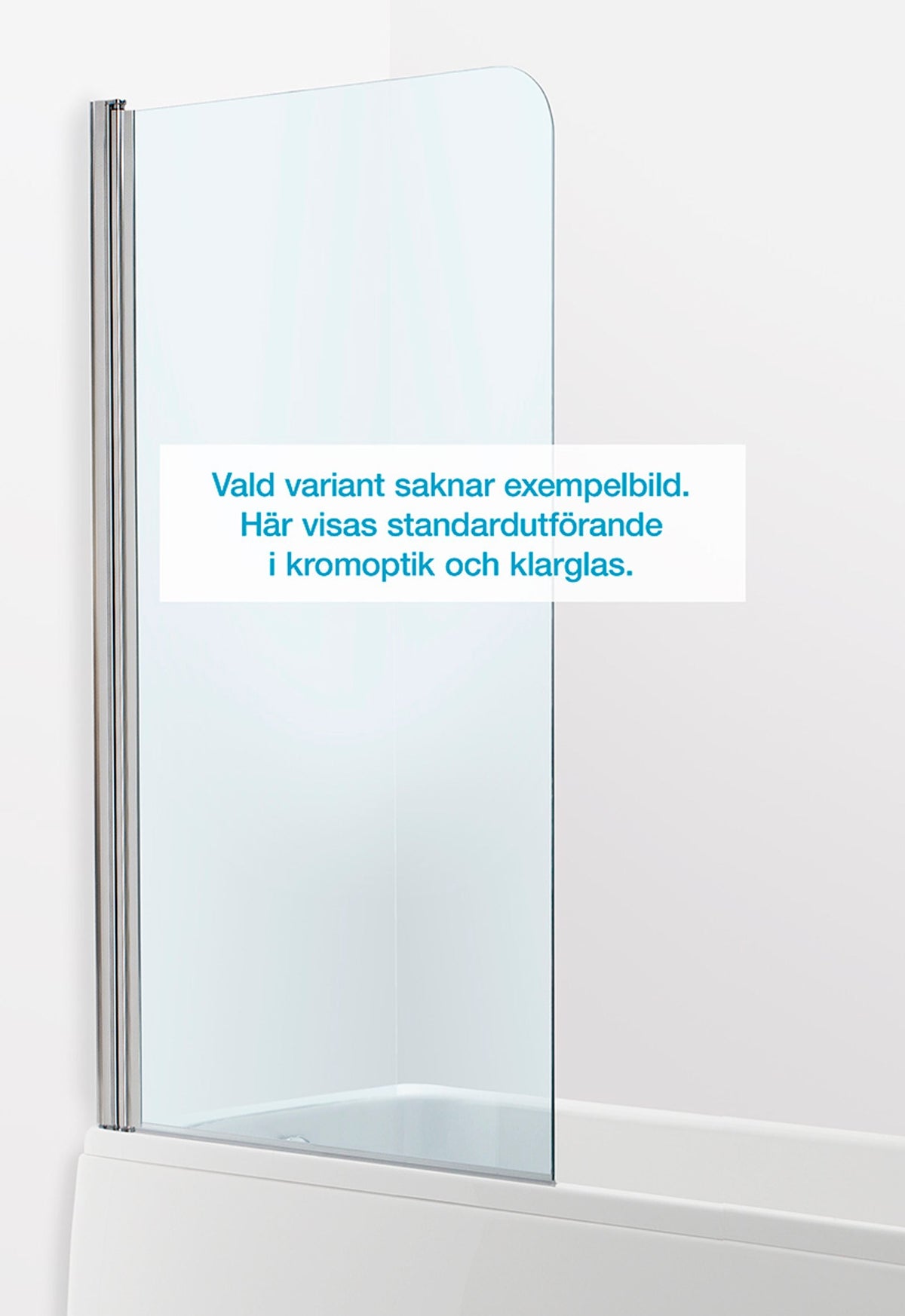 Badkarsvägg Duschbyggarna Bad Modell 23 Svängbar måttbeställd, Vänsterhängd, Kromoptik, Blåtonat